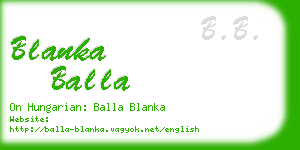 blanka balla business card